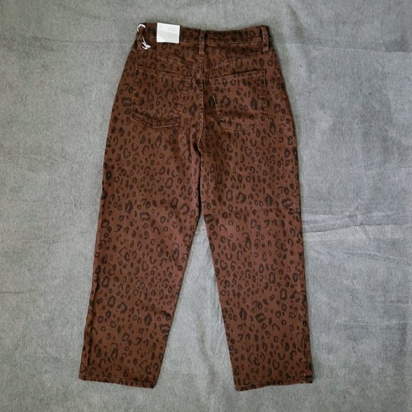 Universal Thread Leopard Print Vintage Style High Waisted Straight Leg Jeans NWT - Picture 3 of 8